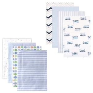 image:imageFlannel Receiving Blanket 8PackBlue DotsTrains