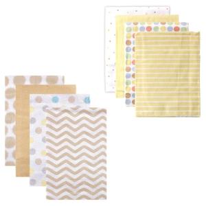 image:imageFlannel Receiving Blanket 8PackYellow DotsTan Chevron