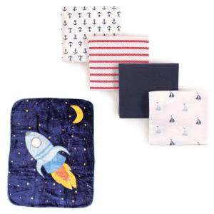 image:imageHigh Pile Blanket amp Flannel Blanket 4PackSpaceshipSailboat