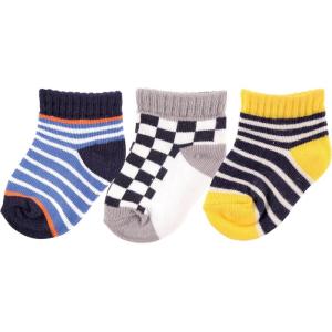 image:imageLuvable Friends 3Pack Novelty Print No Show SocksBlue Checkered