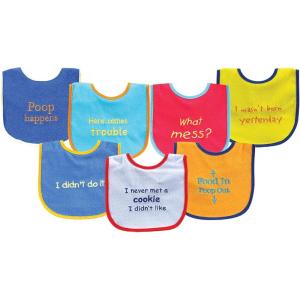 image:imageLuvable Friends Baby Cotton Terry Drooler Bibs with PEVA Back Transportation One SizeBlue Food