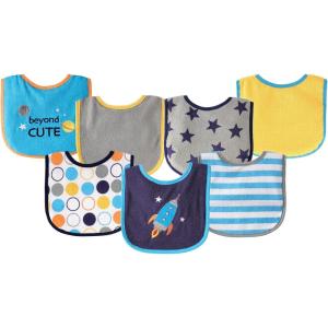 image:imageLuvable Friends Baby Cotton Terry Drooler Bibs with PEVA Back Transportation One SizeBlue Rocket