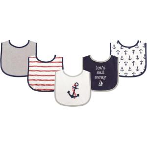 image:imageLuvable Friends Baby Cotton Terry Drooler Bibs with PEVA Back Transportation One SizeBoy Nautical