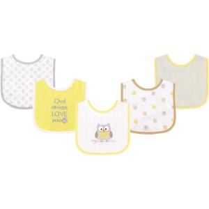 image:imageLuvable Friends Baby Cotton Terry Drooler Bibs with PEVA Back Transportation One SizeOwl