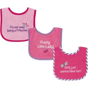 image:imageLuvable Friends Baby Cotton Terry Drooler Bibs with PEVA Back Transportation One SizePretty