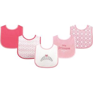 image:imageLuvable Friends Baby Cotton Terry Drooler Bibs with PEVA Back Transportation One SizePrincess 5pack