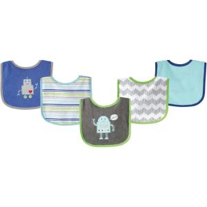 image:imageLuvable Friends Baby Cotton Terry Drooler Bibs with PEVA Back Transportation One SizeRobot