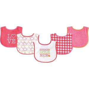 image:imageLuvable Friends Baby Cotton Terry Drooler Bibs with PEVA Back Transportation One SizeSugar