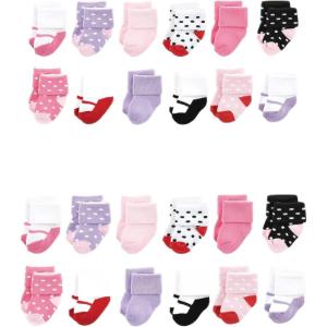 image:imageLuvable Friends Baby Grow with Me Cotton Terry SocksCoral Lilac Mary Janes