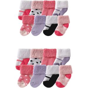 image:imageLuvable Friends Baby Grow with Me Cotton Terry SocksPink Black 16pack