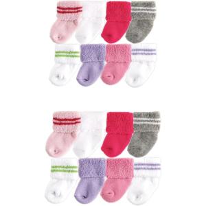 image:imageLuvable Friends Baby Grow with Me Cotton Terry SocksPink Stripe 16pack