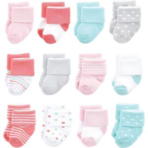 image:imageLuvable Friends Baby Newborn and Baby Terry SocksCoral Dots