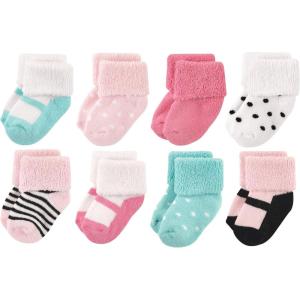 image:imageLuvable Friends Baby Newborn and Baby Terry SocksMint Pink Mary Janes 8pack