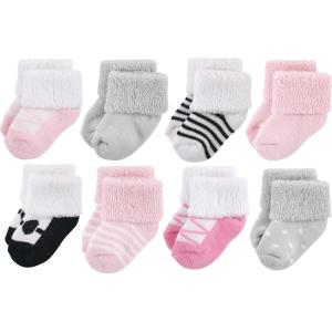 image:imageLuvable Friends Baby Newborn and Baby Terry SocksPink Black Ballet 8pack