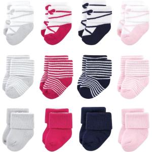image:imageLuvable Friends Baby Newborn and Baby Terry SocksStripe Ballet 12pack