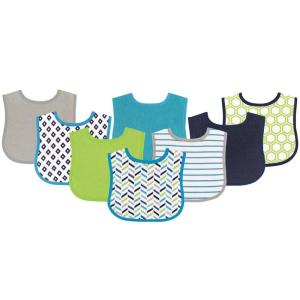 image:imageLuvable Friends Unisex Baby Cotton Terry Bibs Blue Orange One SizeGeometric Boy