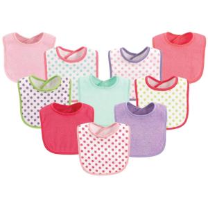 image:imageLuvable Friends Unisex Baby Cotton Terry Bibs Blue Orange One SizeGirl Dot