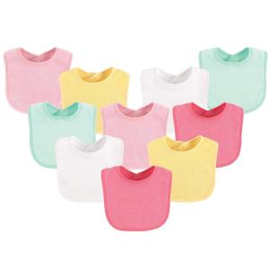 image:imageLuvable Friends Unisex Baby Cotton Terry Bibs Blue Orange One SizeGirl Solid