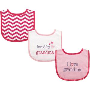 image:imageLuvable Friends Unisex Baby Cotton Terry Drooler Bibs with Fiber FillingGirl Grandma