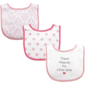 image:imageLuvable Friends Unisex Baby Cotton Terry Drooler Bibs with Fiber FillingGirl Thank Heaven 3pack