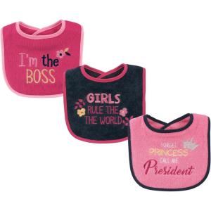 image:imageLuvable Friends Unisex Baby Cotton Terry Drooler Bibs with Fiber FillingGirls Rule