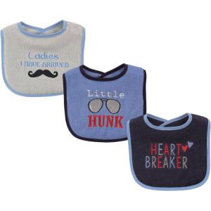 image:imageLuvable Friends Unisex Baby Cotton Terry Drooler Bibs with Fiber FillingHunk