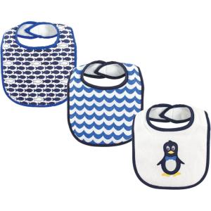 image:imageLuvable Friends Unisex Baby Cotton Terry Drooler Bibs with Fiber FillingMr Penguin