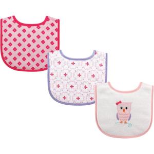 image:imageLuvable Friends Unisex Baby Cotton Terry Drooler Bibs with Fiber FillingOwl