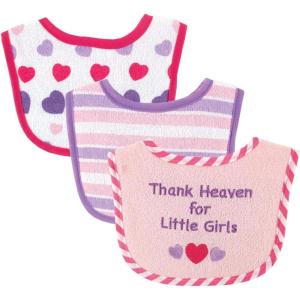 image:imageLuvable Friends Unisex Baby Cotton Terry Drooler Bibs with Fiber FillingPink Heart