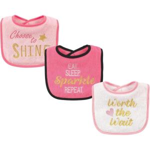 image:imageLuvable Friends Unisex Baby Cotton Terry Drooler Bibs with Fiber FillingSparkle