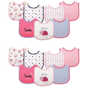 image:imageLuvable Friends Unisex Baby Cotton Terry Drooler Bibs with PEVA Back Ladybug 14Piece One SizeLadybug 14piece