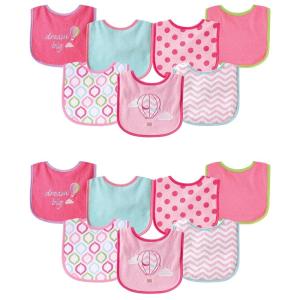 image:imageLuvable Friends Unisex Baby Cotton Terry Drooler Bibs with PEVA Back Ladybug 14Piece One SizePink Balloon 14piece
