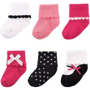 image:imageLuvable Friends Unisex Baby Newborn and Baby Socks SetPink Black