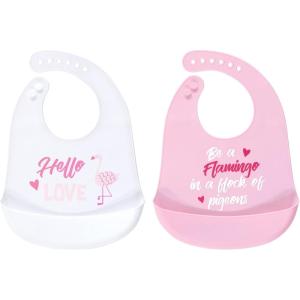 image:imageLuvable Friends Unisex Baby Silicone BibsFlamingo Love