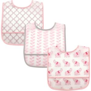image:imageLuvable Friends Unisex BabyWaterproof PEVA BibsGirl Elephant