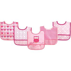 image:imageLuvable Friends Unisex BabyWaterproof PEVA BibsPink Owl