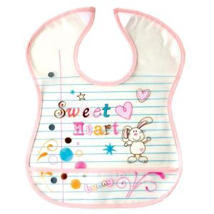 image:imageLuvable Friends Waterproof Feeder Bib with Crumb Catcher Pocket Sweetheart