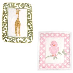 image:imageHigh Pile amp Sherpa Blanket 2PackBirdGiraffe