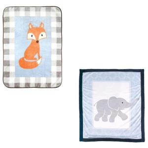 image:imageHigh Pile amp Sherpa Blanket 2PackElephantFox