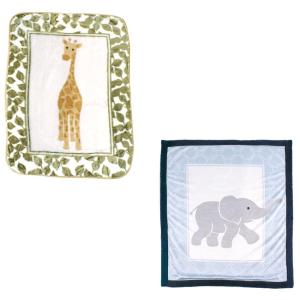 image:imageHigh Pile amp Sherpa Blanket 2PackElephantGiraffe