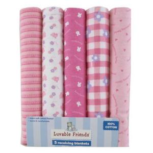 image:imageLuvable Friends 5Pack Receiving Blankets  PinkPink