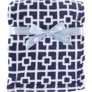image:imageLuvable Friends Unisex Baby Coral Fleece Blanket Gray Plaid One SizeNavy Trellis
