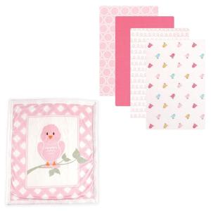 image:imagePlush Blanket with Sherpa Back amp Flannel Blanket 4PackBirdBirdies