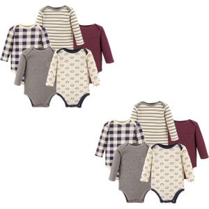 image:imageHudson Baby Unisex Baby Cotton LongSleeve BodysuitsBurgundy Football 10piece