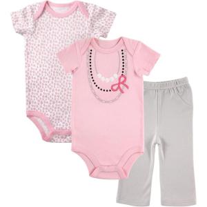 image:imageLuvable Friends Unisex Baby Cotton Bodysuit and PantPink Gray