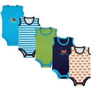 image:imageLuvable Friends Unisex Baby Cotton Sleeveless BodysuitsCrab