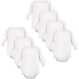 image:imageLuvable Friends babygirls Cotton Longsleeve BodysuitsWhite 7pack