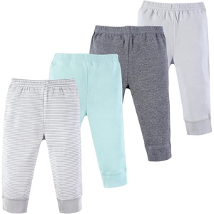 image:imageLuvable Friends Basics Unisex Baby Comfy Cotton Pants 4PackCloudy Gray Stripes