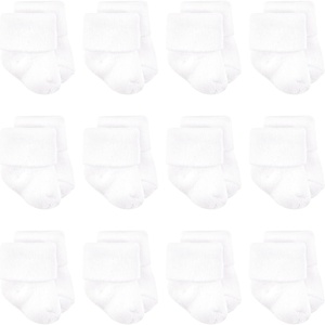 image:imageLuvable Friends Basics Unisex Baby Cozy Terry Baby Sock 12Pack Cloud White 612 Months