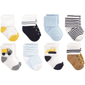 image:imageLuvable Friends Basics Unisex Baby Cozy Terry Socks 8PackConstruction Crew